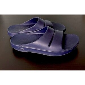 OOFOS Ooahh Slide Recovery Arch Comfort Sport Sandal Navy M10 W12